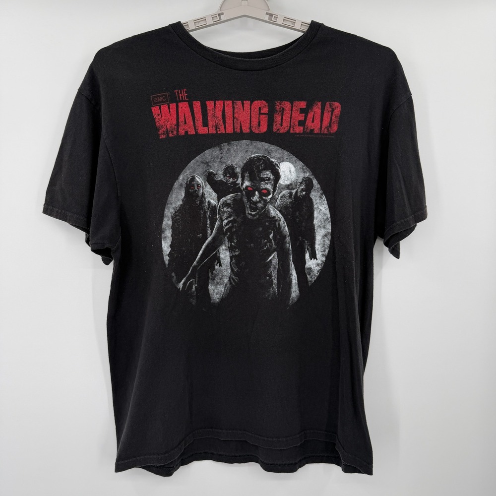 The Walking Dead AMC T Shirt Mens XL Black Red Eye Walkers Zombie Graphic 2012